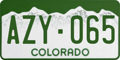 CO license plate AZY065