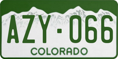 CO license plate AZY066