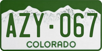 CO license plate AZY067