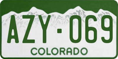 CO license plate AZY069