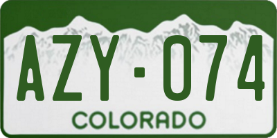 CO license plate AZY074