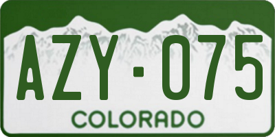 CO license plate AZY075