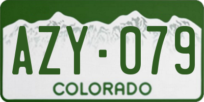 CO license plate AZY079