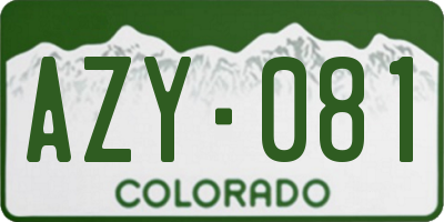 CO license plate AZY081