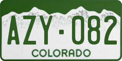 CO license plate AZY082