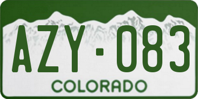 CO license plate AZY083