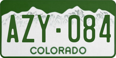 CO license plate AZY084