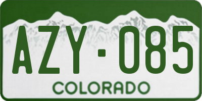 CO license plate AZY085