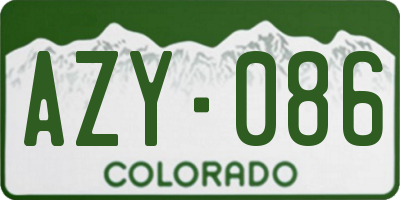 CO license plate AZY086