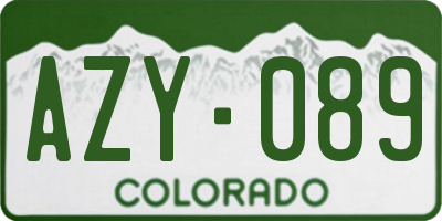 CO license plate AZY089