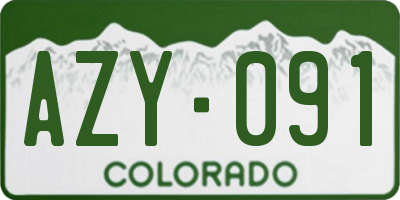 CO license plate AZY091