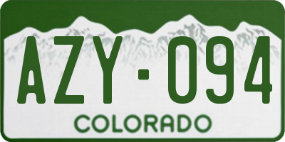 CO license plate AZY094