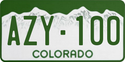 CO license plate AZY100