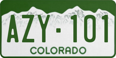 CO license plate AZY101