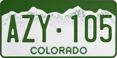 CO license plate AZY105