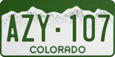 CO license plate AZY107