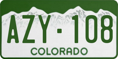 CO license plate AZY108