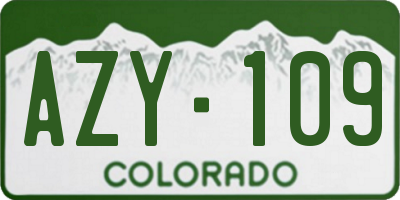 CO license plate AZY109