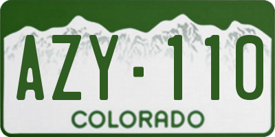 CO license plate AZY110