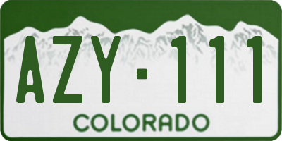 CO license plate AZY111