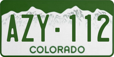 CO license plate AZY112