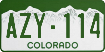 CO license plate AZY114