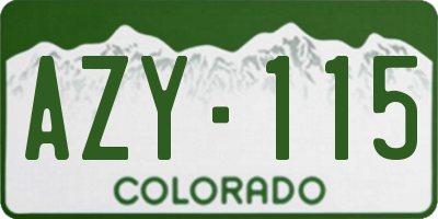 CO license plate AZY115