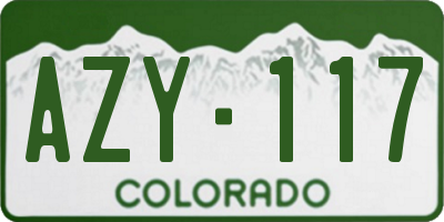 CO license plate AZY117