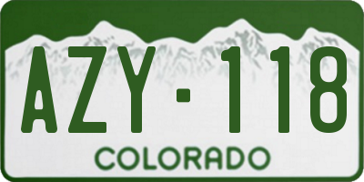 CO license plate AZY118