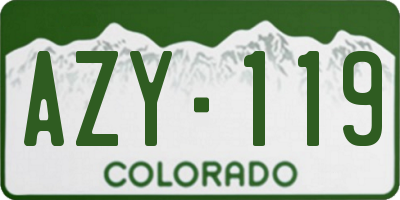 CO license plate AZY119