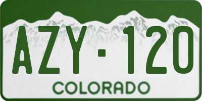 CO license plate AZY120