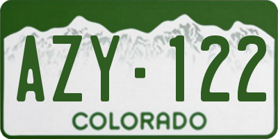 CO license plate AZY122