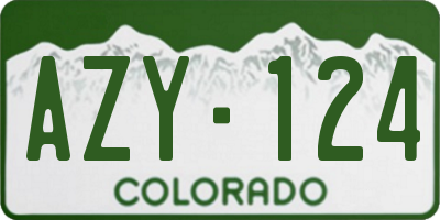 CO license plate AZY124