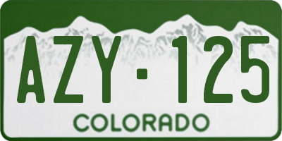 CO license plate AZY125