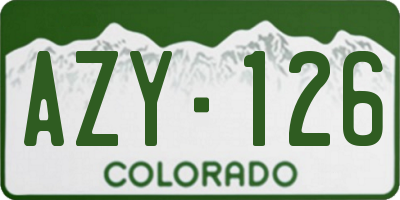 CO license plate AZY126