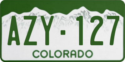 CO license plate AZY127