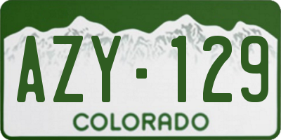 CO license plate AZY129