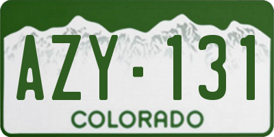 CO license plate AZY131