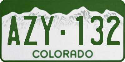 CO license plate AZY132