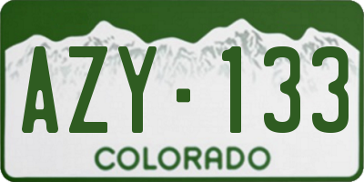 CO license plate AZY133