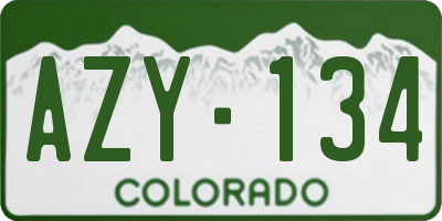 CO license plate AZY134