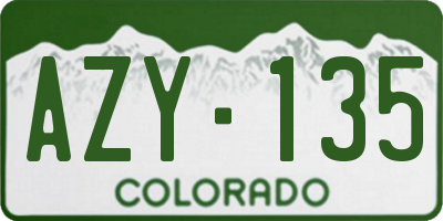 CO license plate AZY135