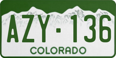 CO license plate AZY136