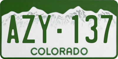 CO license plate AZY137