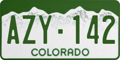 CO license plate AZY142