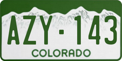 CO license plate AZY143