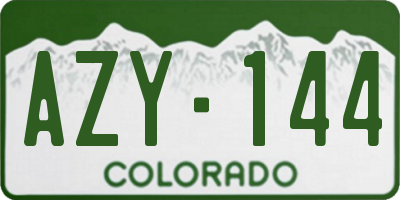 CO license plate AZY144