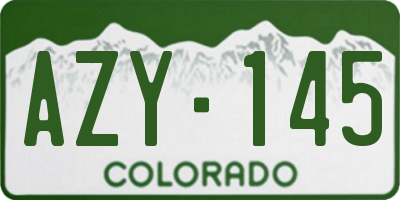 CO license plate AZY145