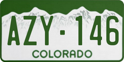 CO license plate AZY146