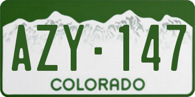 CO license plate AZY147